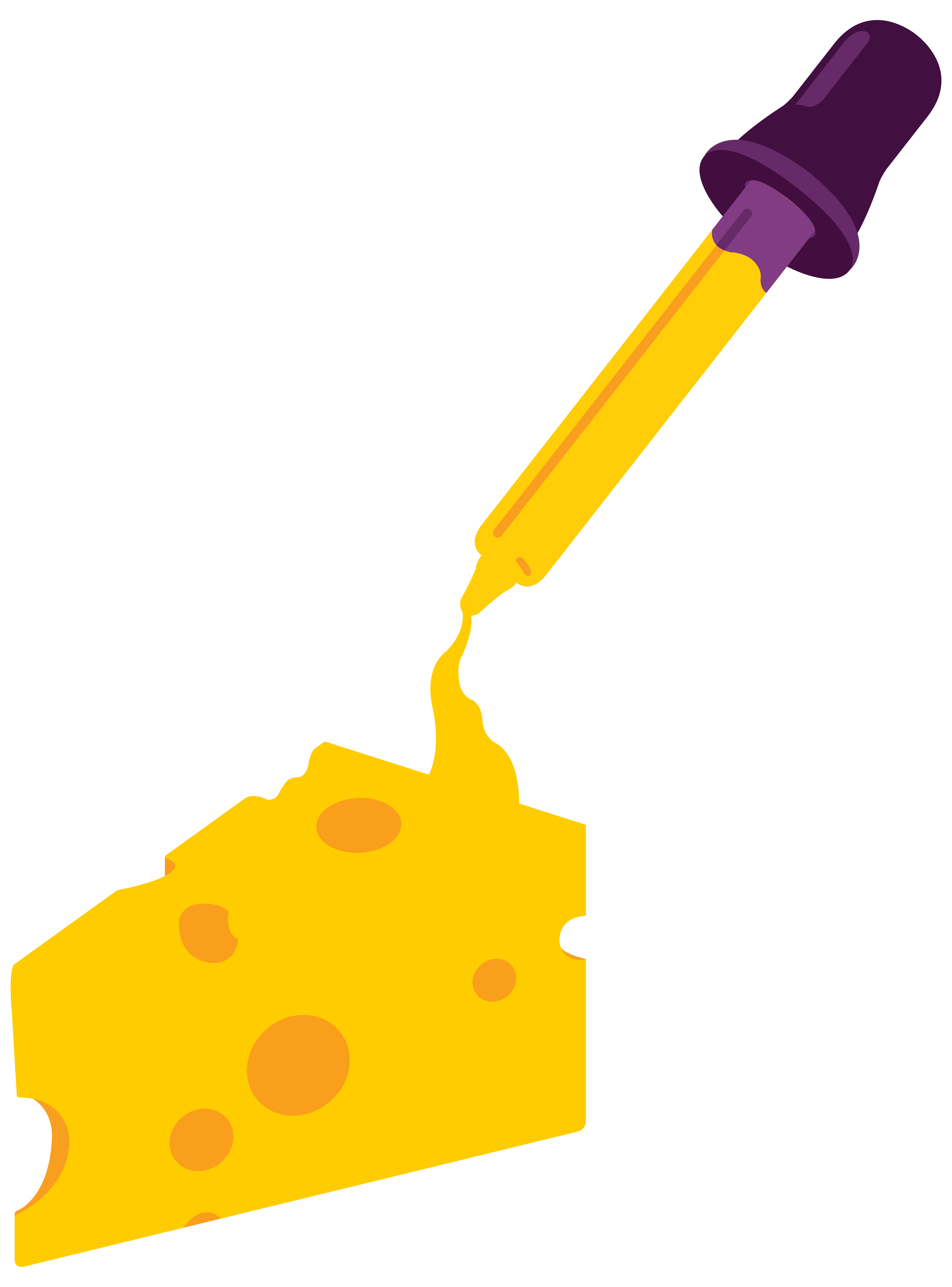 Cheese coming out of a pipet
